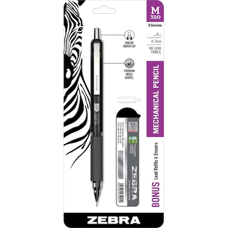 Zebra Pen Mechanical Pencil, M350, 3-3/10"Wx7/10"Lx7-1/2"H, Black ZEB57111